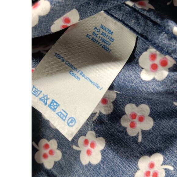 Boden Classic Floral Print Button-Down Shirt Navy White Women’s Cute Blouse - Picture 6 of 7